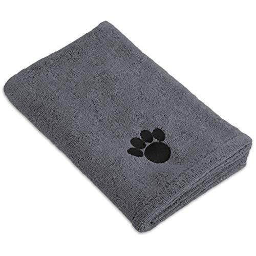 Bone Dry DII Microfiber Dog Bath Towel with Embroidered Paw Print