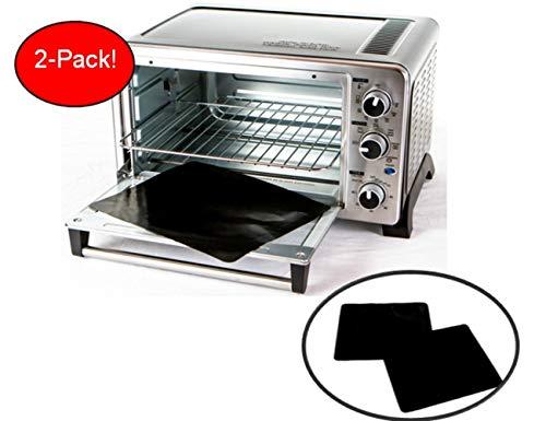 TWO-PACK 100% Non-Stick 11" Toaster Oven Liner. Finally, Prevent Spillovers, Gunk & Odors! Great Teflon Liner for Toaster Ovens, Dishwasher Safe, Best Toaster Oven Accessories. USA!