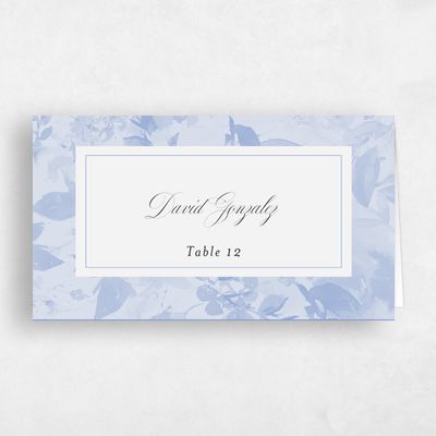 Blue Vintage Wedding Place Card - Hermine