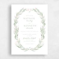 White Wedding Invitation - Arden Portrait