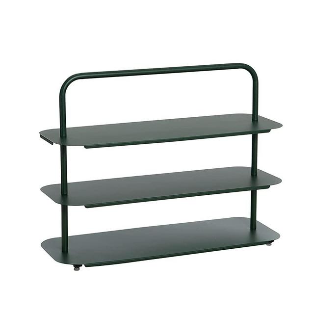Main + Mesa Main + Mesa Modern Metal 3-Tier Low Shelf, Dark Green