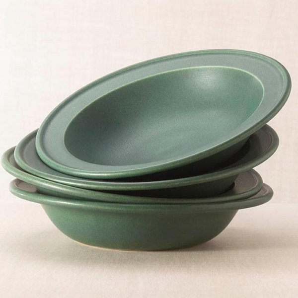 Rimmed Soup/Pasta Bowl - Elements Green