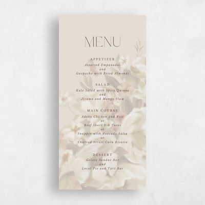Beige Standard Wedding Menu - Canopy