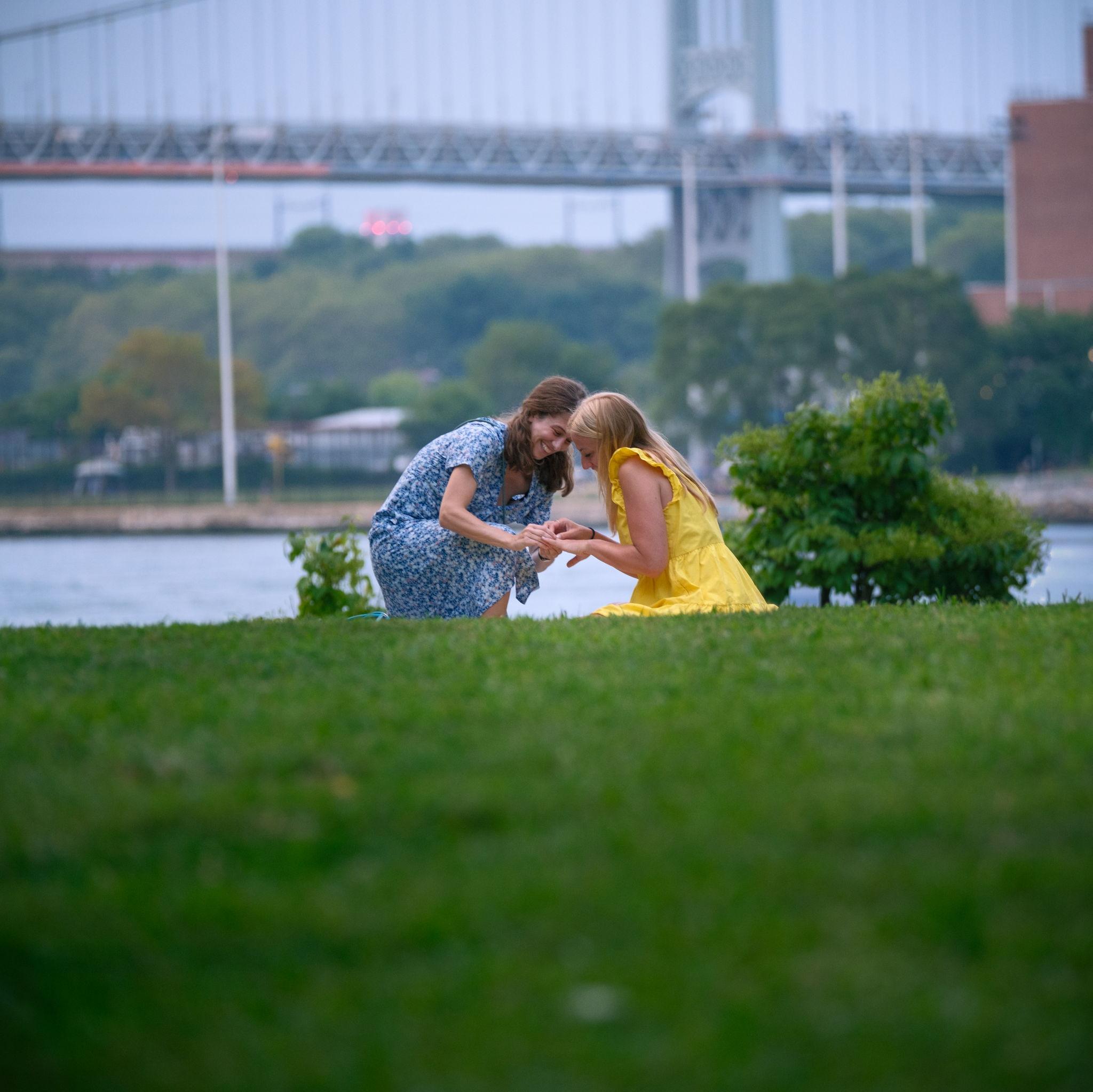 Proposal #1 on our anniversary at the park where we had our first official date!