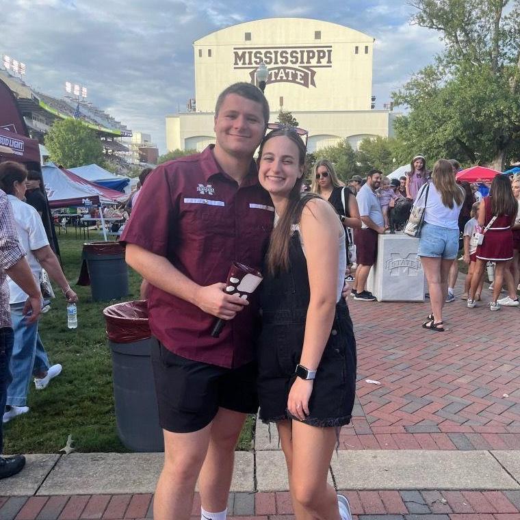 We love to cheer on Mississippi State together when we get the chance...much to our aggravation.