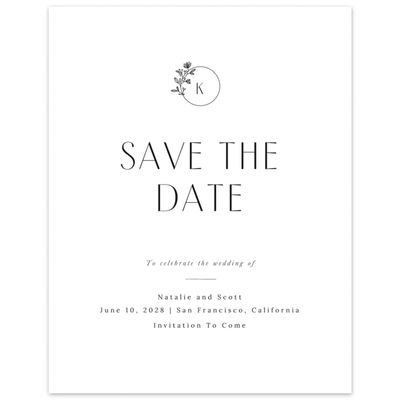 White Typography Wedding Digital Save the Date - Positano Portrait