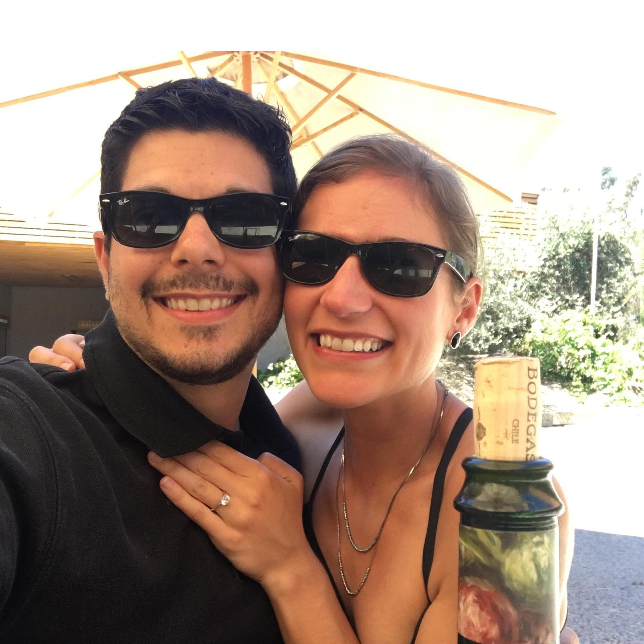 We enjoyed some champagne a few minutes later from the vineyard where we got engaged.