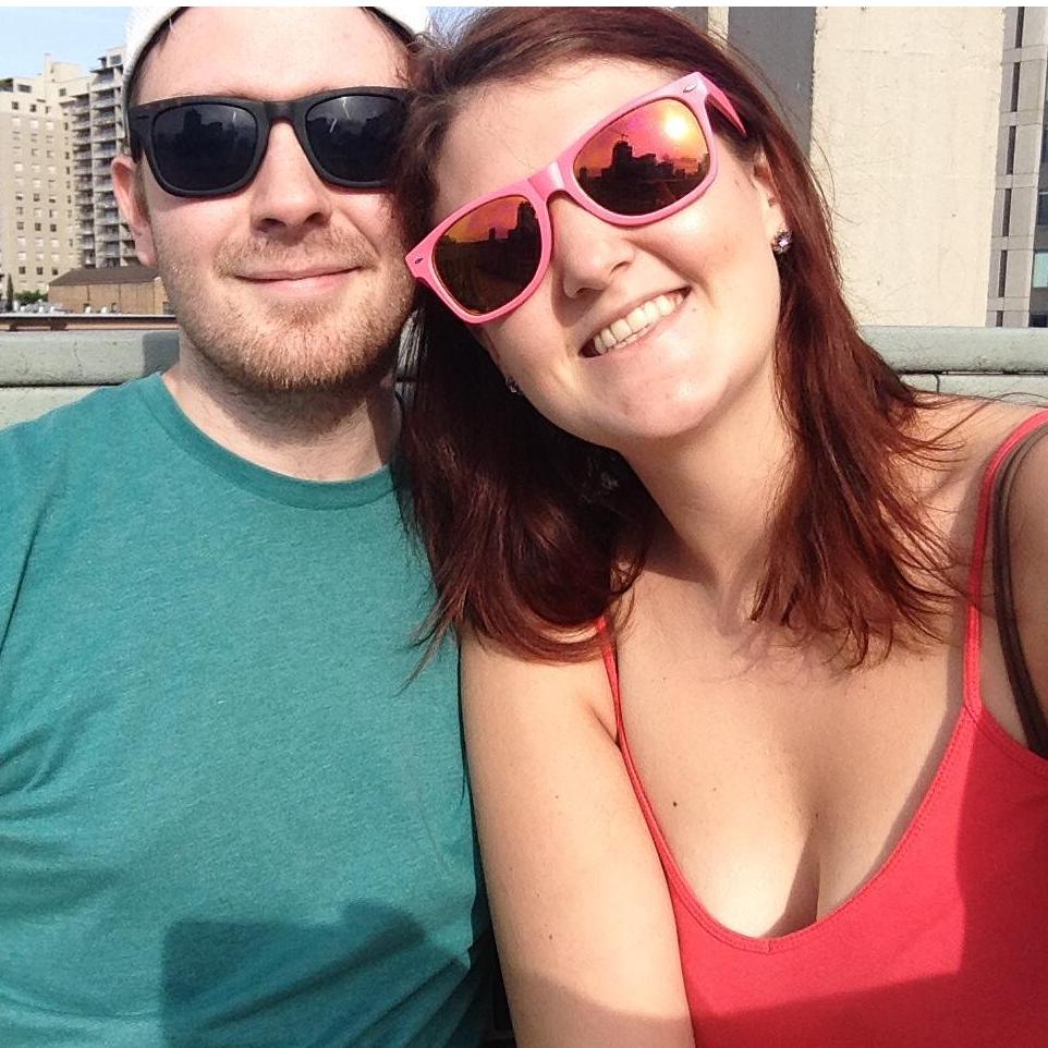 On the rooftop of our first apartment together.