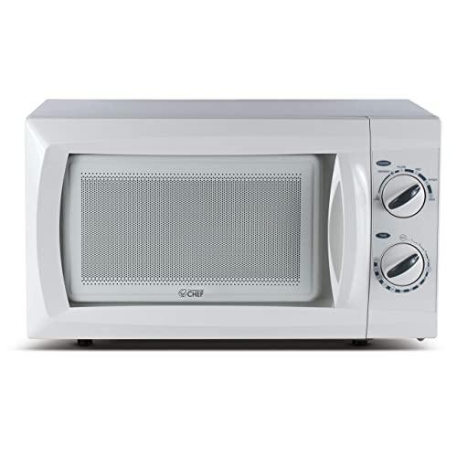 Commercial Chef Counter Top Rotary Microwave Oven 0.6 Cubic Feet, 600 Watt, White, CHM660W