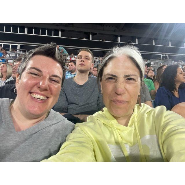 Being silly before the Elton John concert!