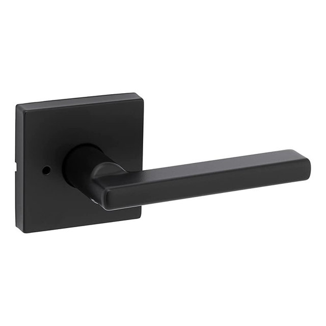 Kwikset Halifax Privacy Door Lever for Bedroom and Bathroom Doors in Matte Black