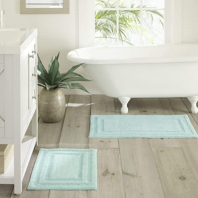 Tommy Bahama - Bathroom Rugs, Cotton Bath Mat, Highly Absorbent Bathroom Decor (Isla Turquoise, 2 Piece)
