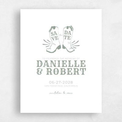 Sage, Green Wedding Save the Date - Tolleson Photo