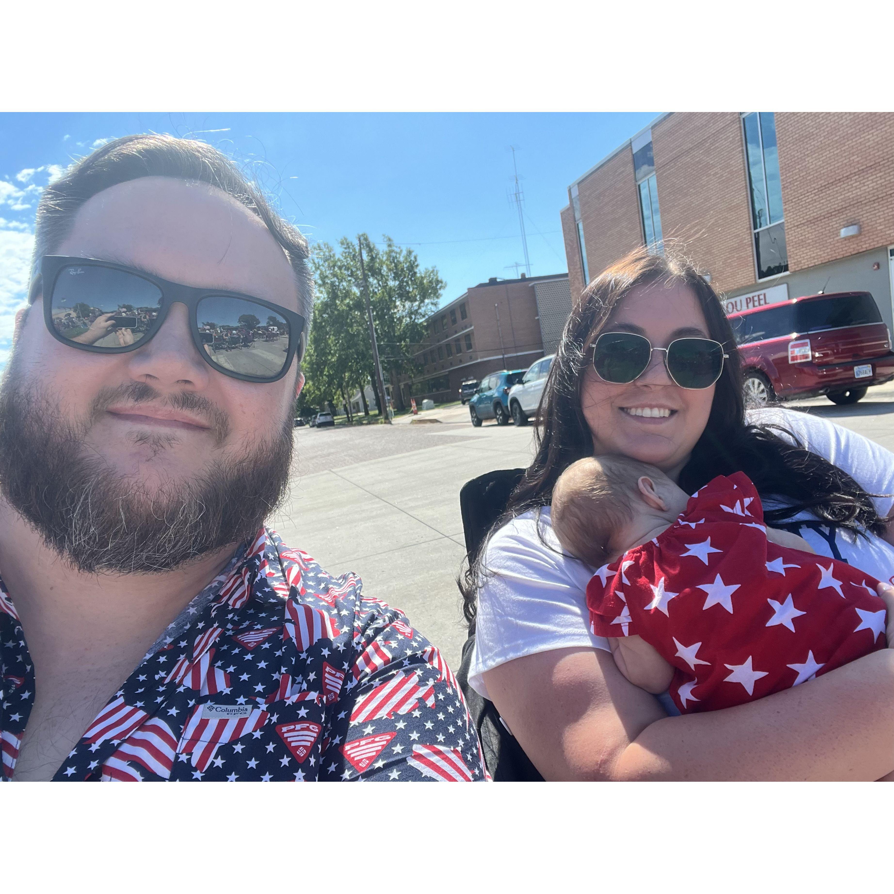 Enjoying the 4th of July parade with our baby niece.