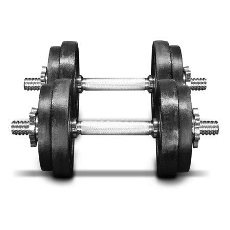 Yes4All 40 lb Adjustable Dumbbell Weight Set - Cast Iron Dumbbell (a Pair)