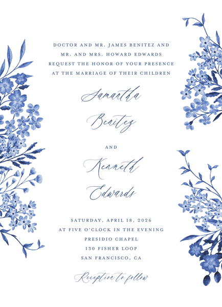 Lombardy Classic | Cobalt | Zola Wedding Invitations