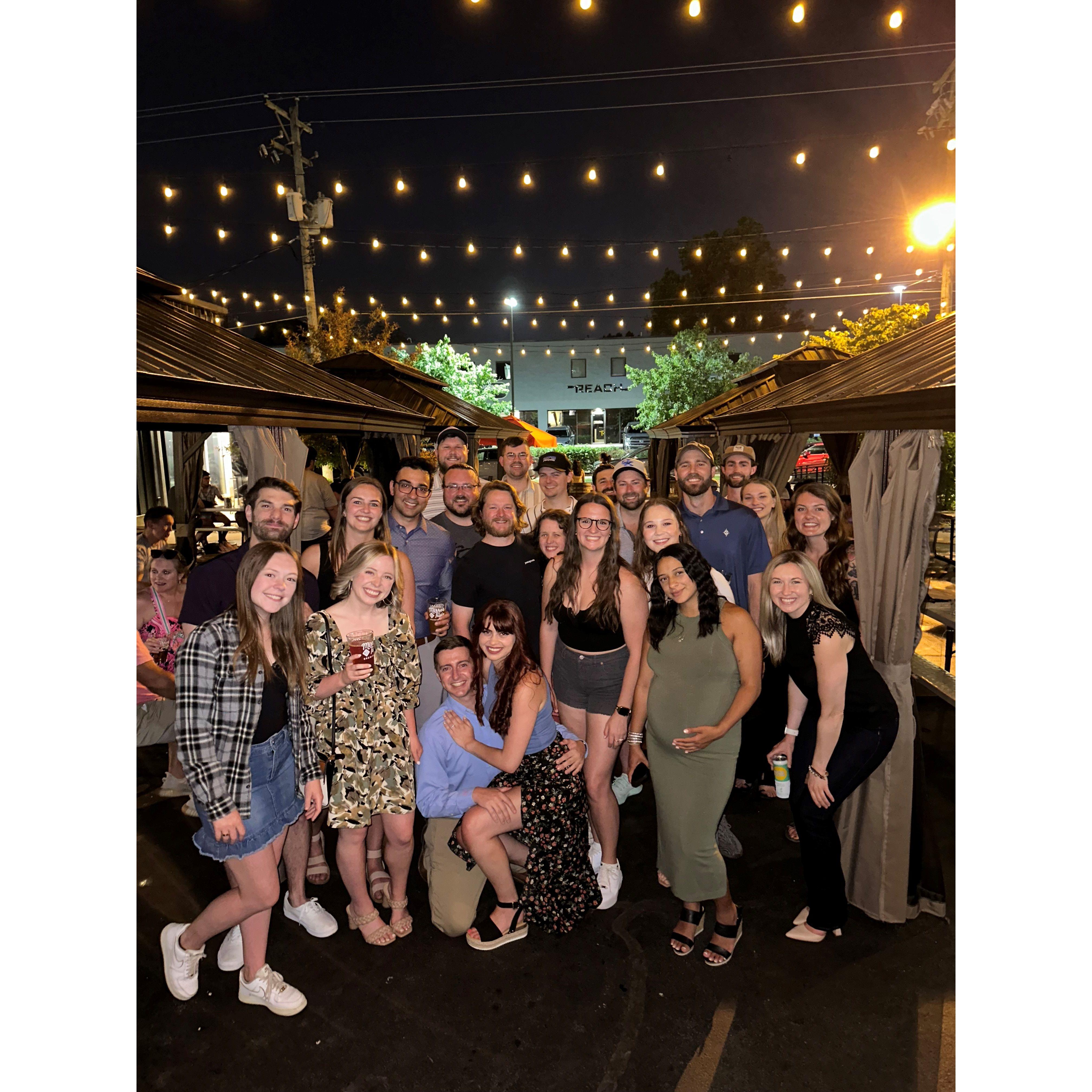 Trey surprised me with all of our local (and some non-local) friends at Mirror Twin to celebrate our engagement
