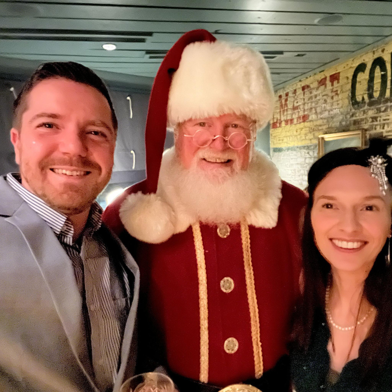We were so good this year, Santa had to get a picture with us. He seemed starstruck.