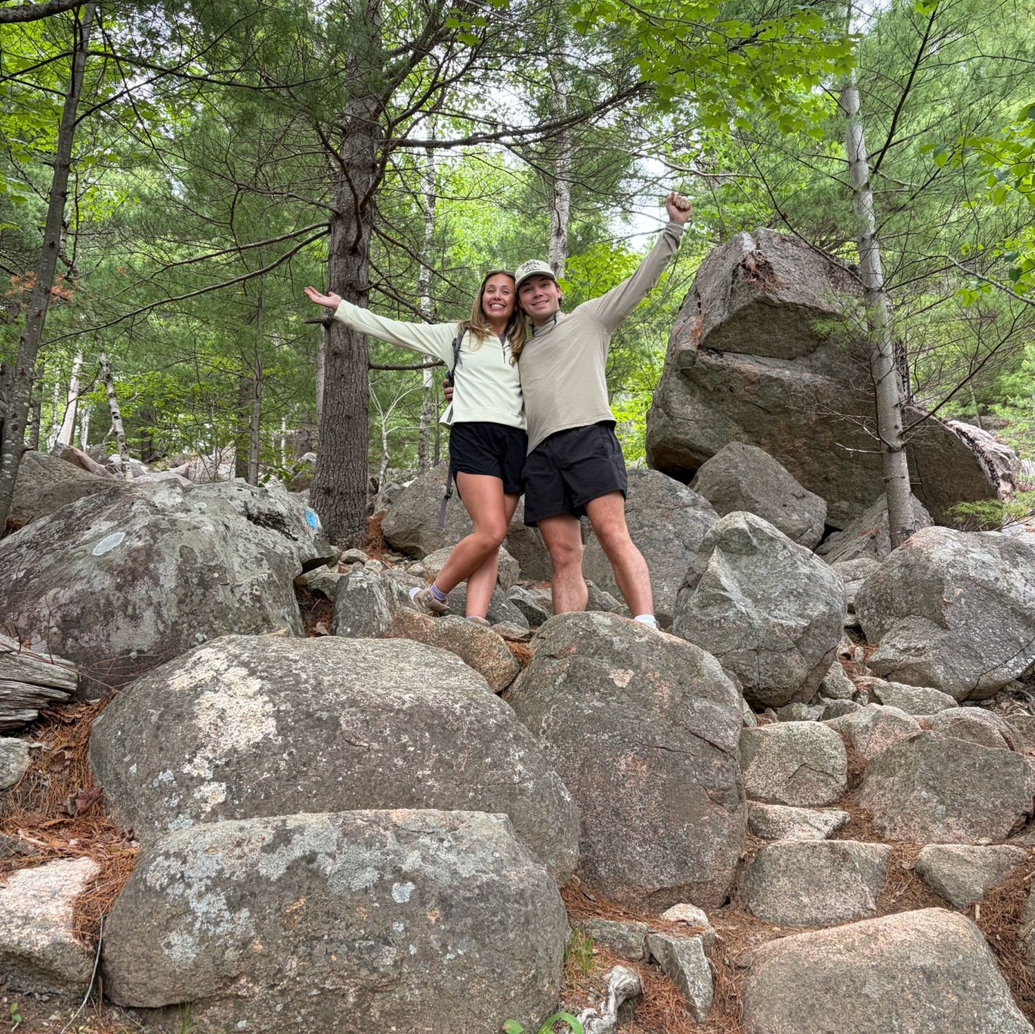 Bubble Rock Trail! This is about a 0.5 (lots of climbing) mile hike off of Jordan Pond- but there is a longer, less intense path around the back!