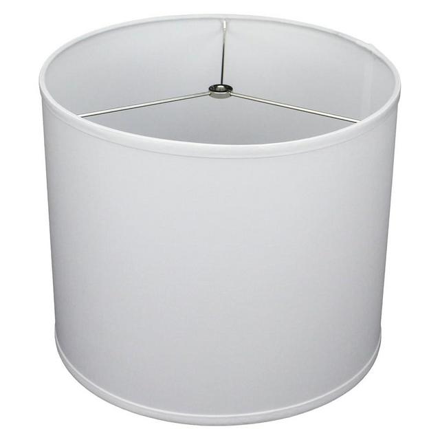 FenchelShades.com 14" Top Diameter x 14" Bottom Diameter 12" Height Cylinder Drum Lampshade USA Made (Linen White)