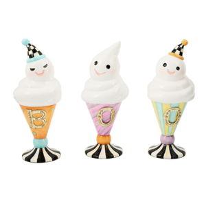 Mackenzie-Childs Trick or Treat BOO Ghosts, Set of 3