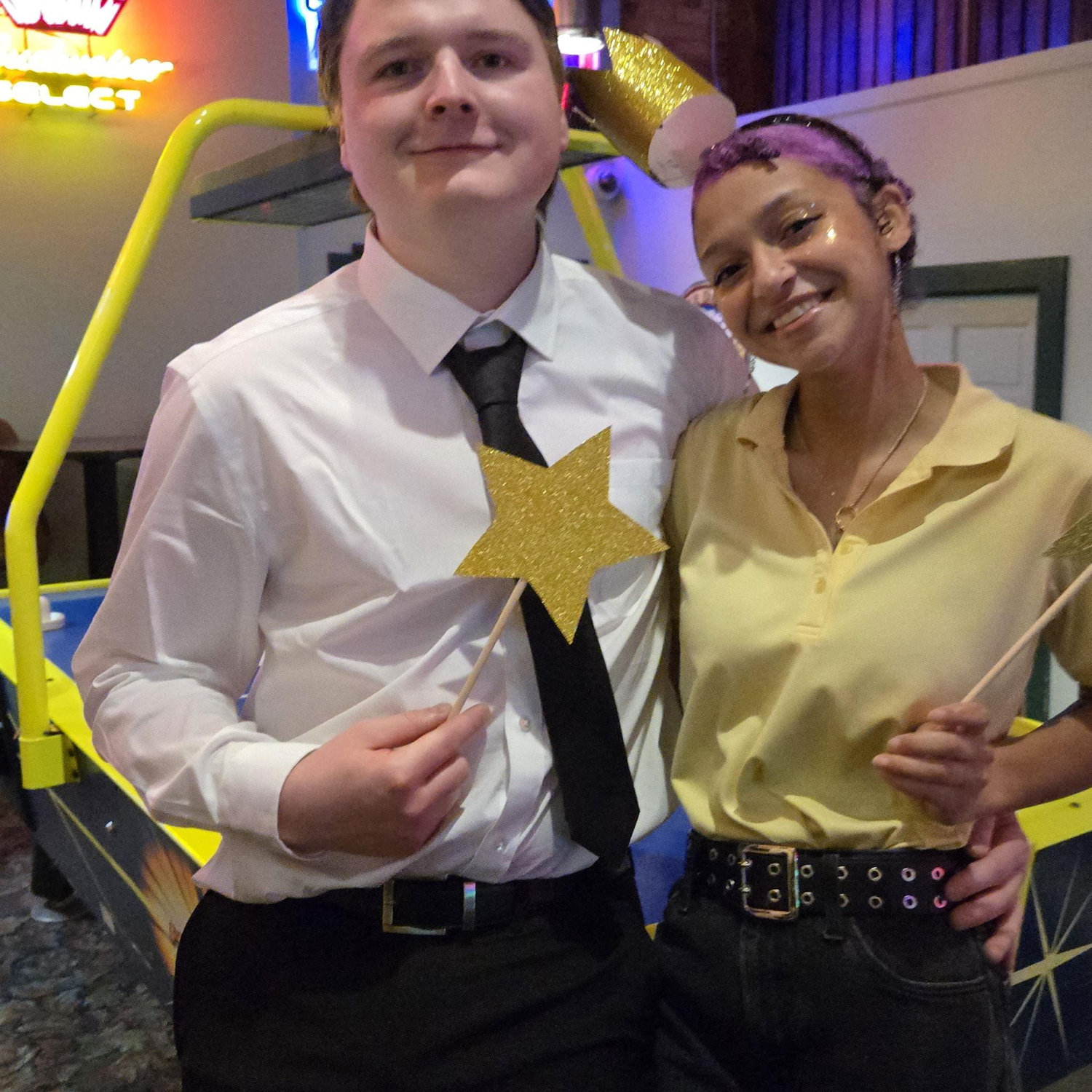 You might not be able to tell, but we went as Cosmo and Wanda for Halloween.