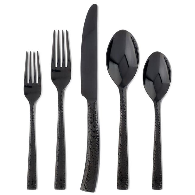 Hampton Forge Signature Argent Orfvres Paris 20-Piece Flatware Set in Hammered Gunmetal