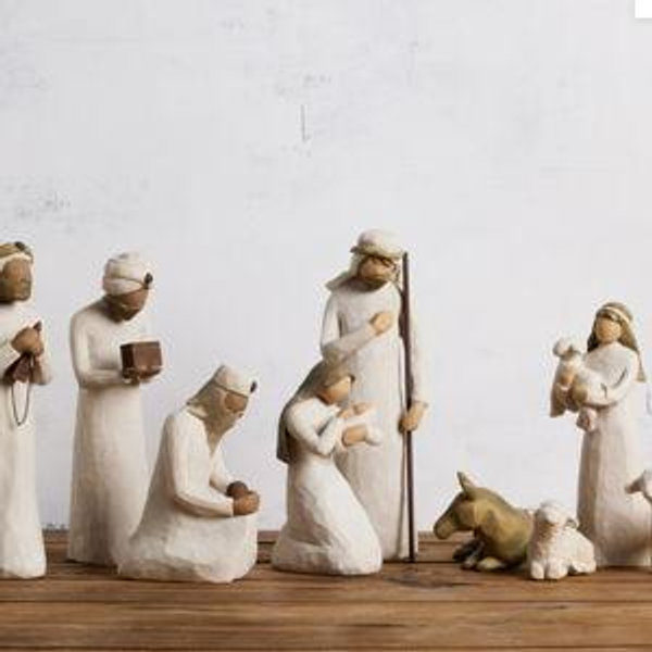 Nativity Starter Figures plus The Three Wisemen, 9-piece Set