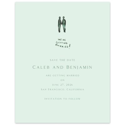 Mint, Green Wedding Digital Save the Date - Dunluce Suits