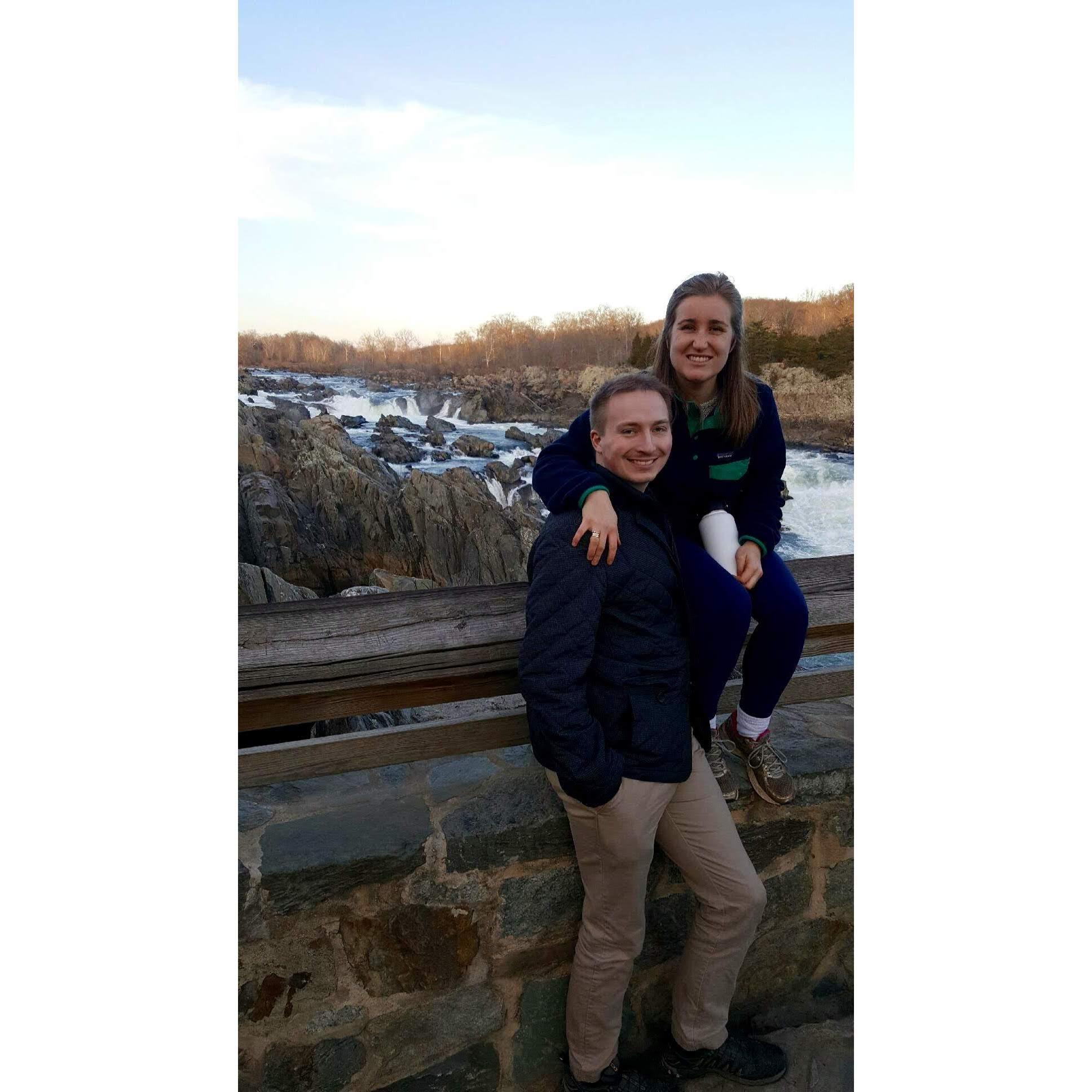 At Great Falls, where we would later take our engagement photos!