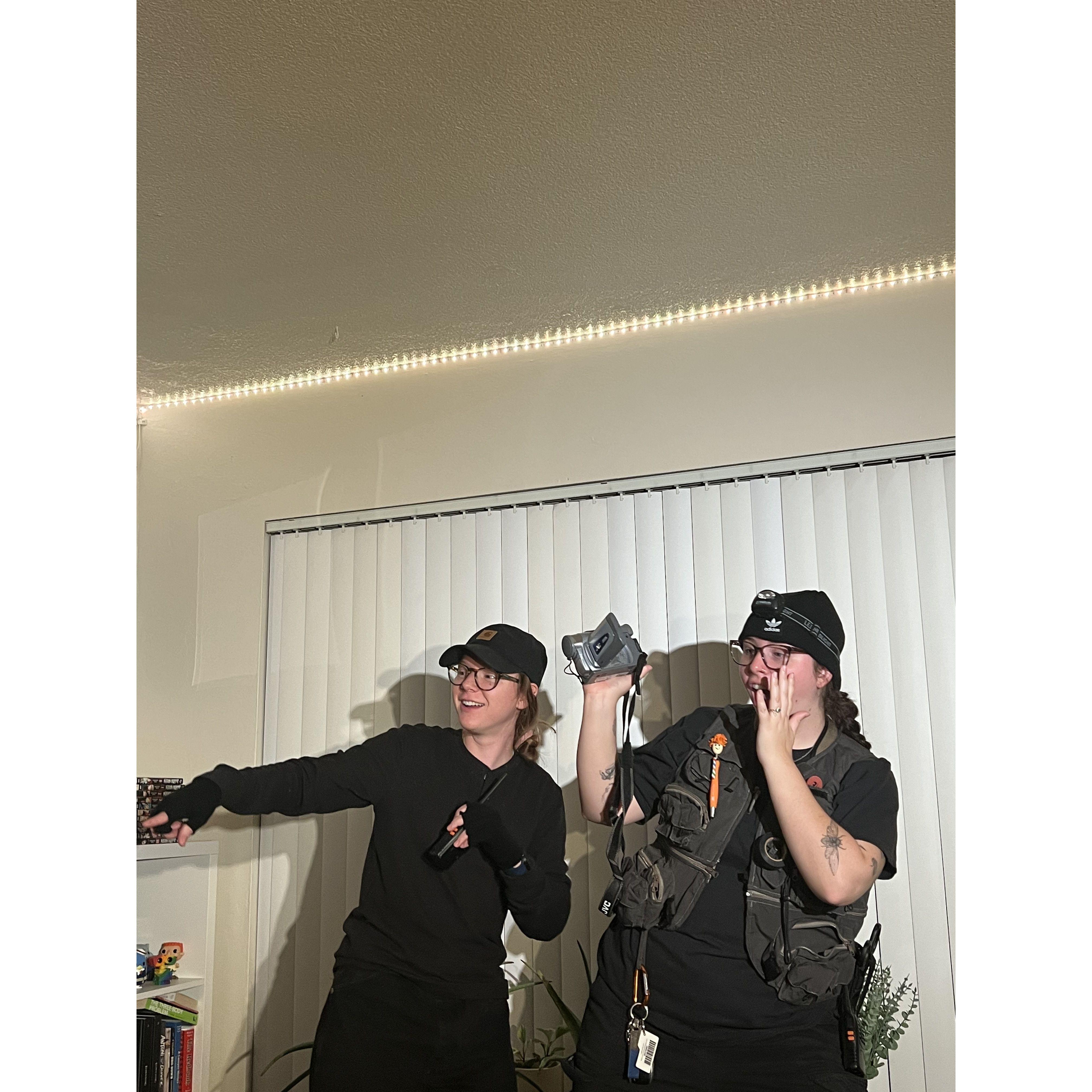 this past Halloween Bailey and I dressed up as Zac and Aaron from ghost adventures (one of our fav guilty pleasure shows)