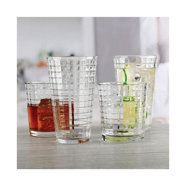 Circle Glass Matrix Entertaining Glasses, Set of 16