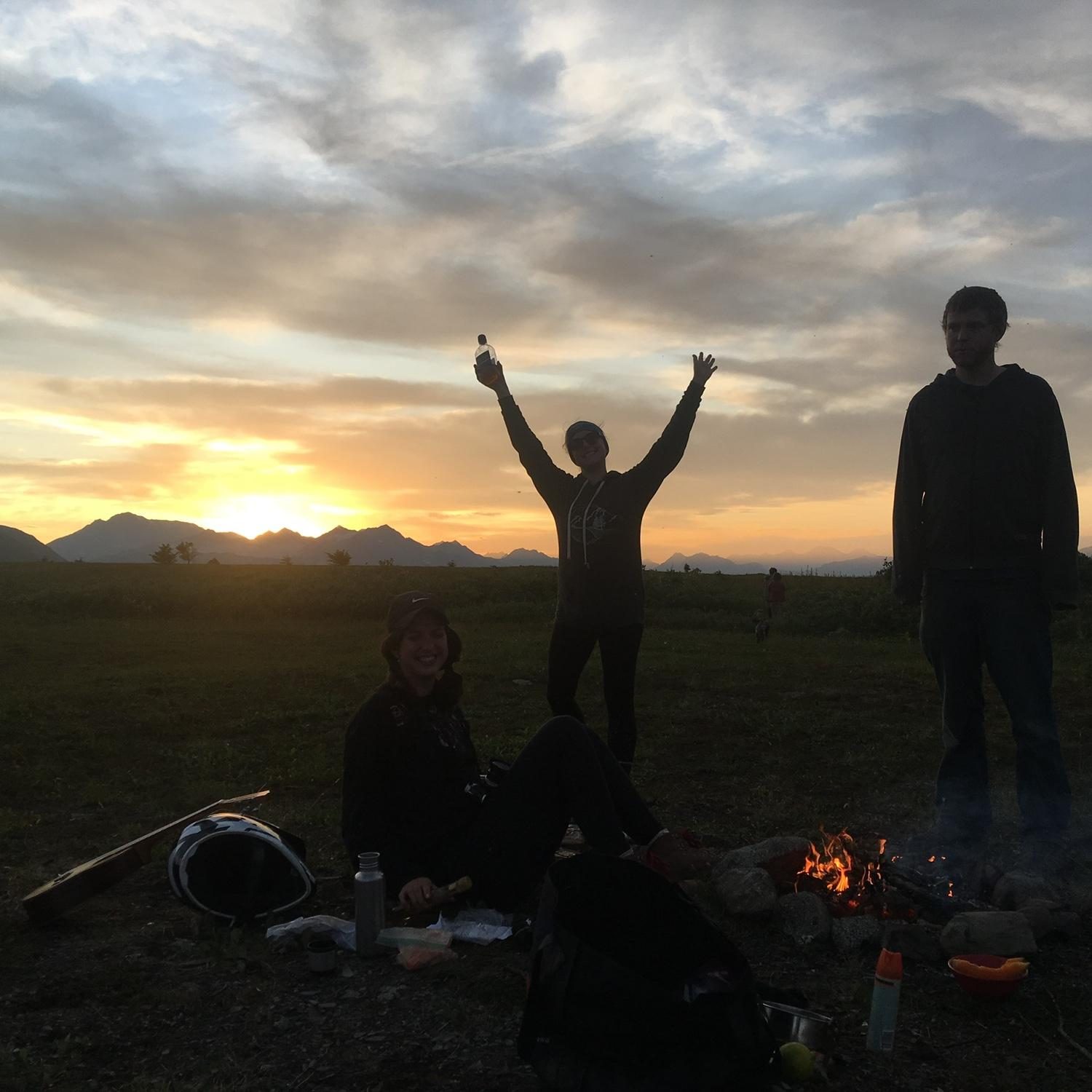 On top of Flower Mountain the night before the breaks melted on our descent