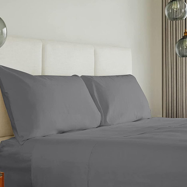 California Design Den - Luxury 100% Cotton Sheets King Size Sheet Set, Buttery Soft 800 Thread Count Beats Fake Egyptian Claim, 4 Piece Set with Durable Deep Pocket Fitted Sheet (Charcoal Gray)