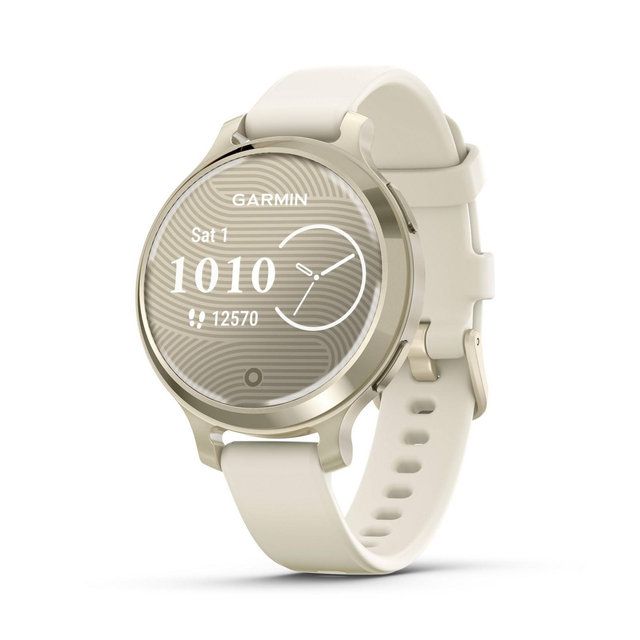 Garmin Lily 2 Active Smartwatch with Lunar Gold/Bone Silicone Band