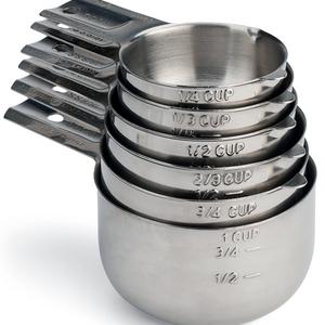 Hudson Essentials Stainless Steel Measuring Cups Set - 6 Piece Stackable Set with Spout