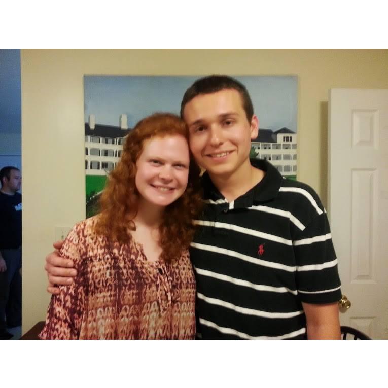One of our first photos as a couple, taken before we had our first date dinner at Sal's (September 2013)