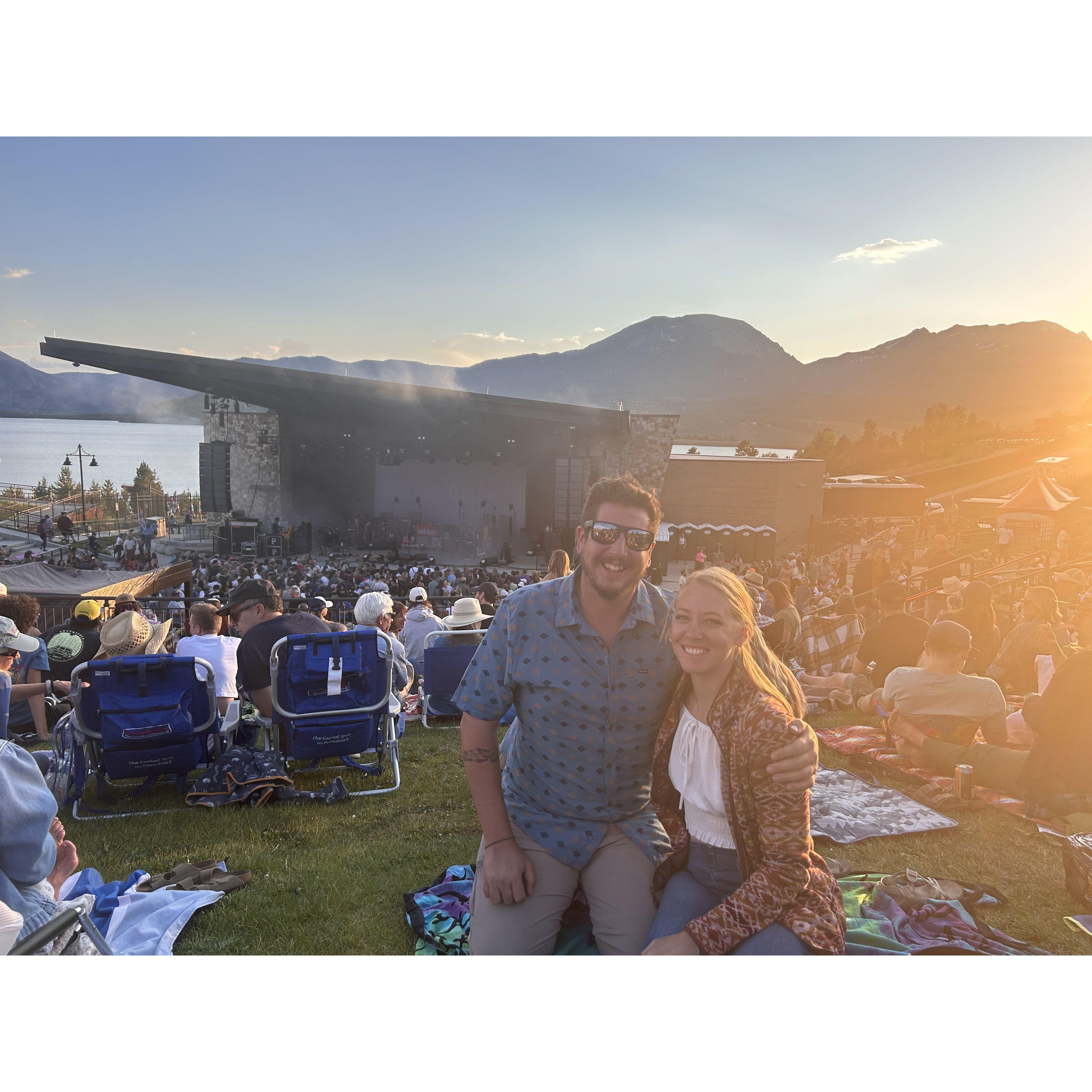 the Dillon Amphitheater after coming home from getting engaged