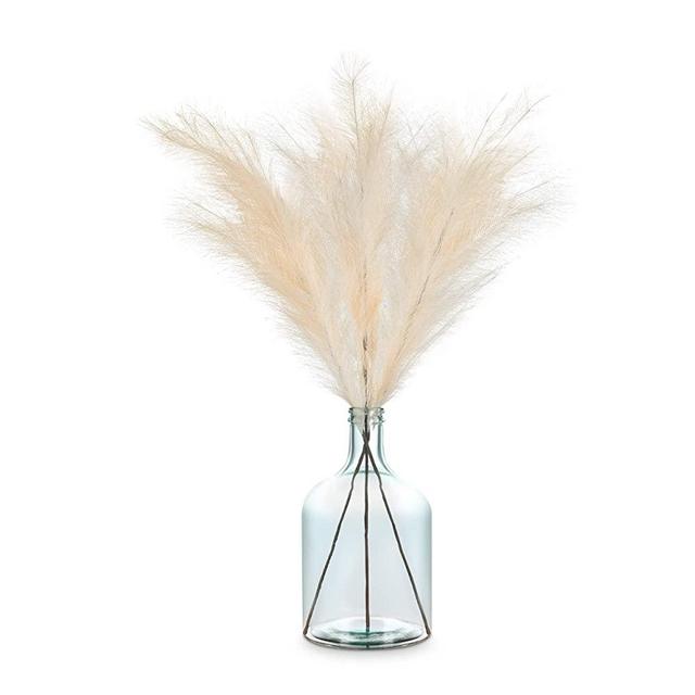 KuteDecor - 3 Stems 48" (4ft) Tall Faux Pampas Grass, Artificial Pampas, Fluffy Large Pampas - Home Décor, Cute Decoration