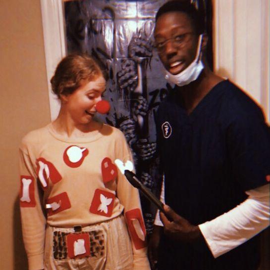 Our first couples Halloween costume: Operation (game) and the surgeon!