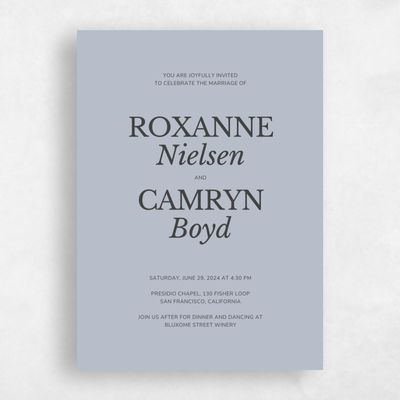 Dusty Blue Wedding Invitation - Jaramillo Classic