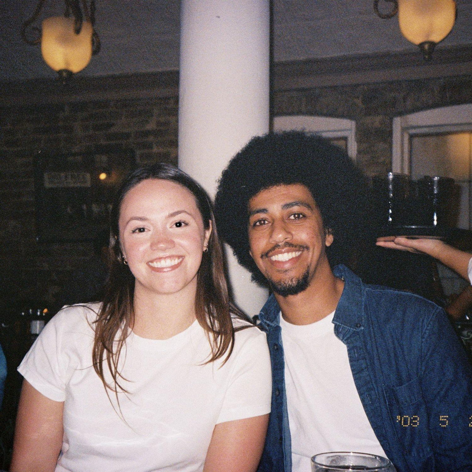 At dinner after the proposal!