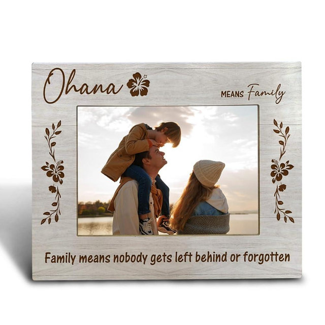 FHUGX Family Picture Frame 5x7 Inch,Hawaii Family Wooden Photo Frame,Hawaiian Gifts,Hawaii Family's Reunion Gift,Gift For Mom Dad Grandma Grandpa,Housewarming Gifts