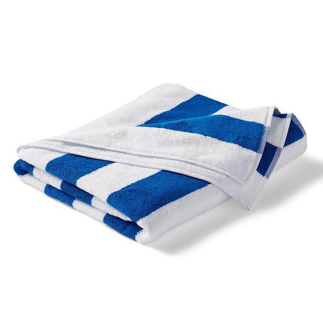 Resort Cabana Stripe Beach Towel, Marine Blue