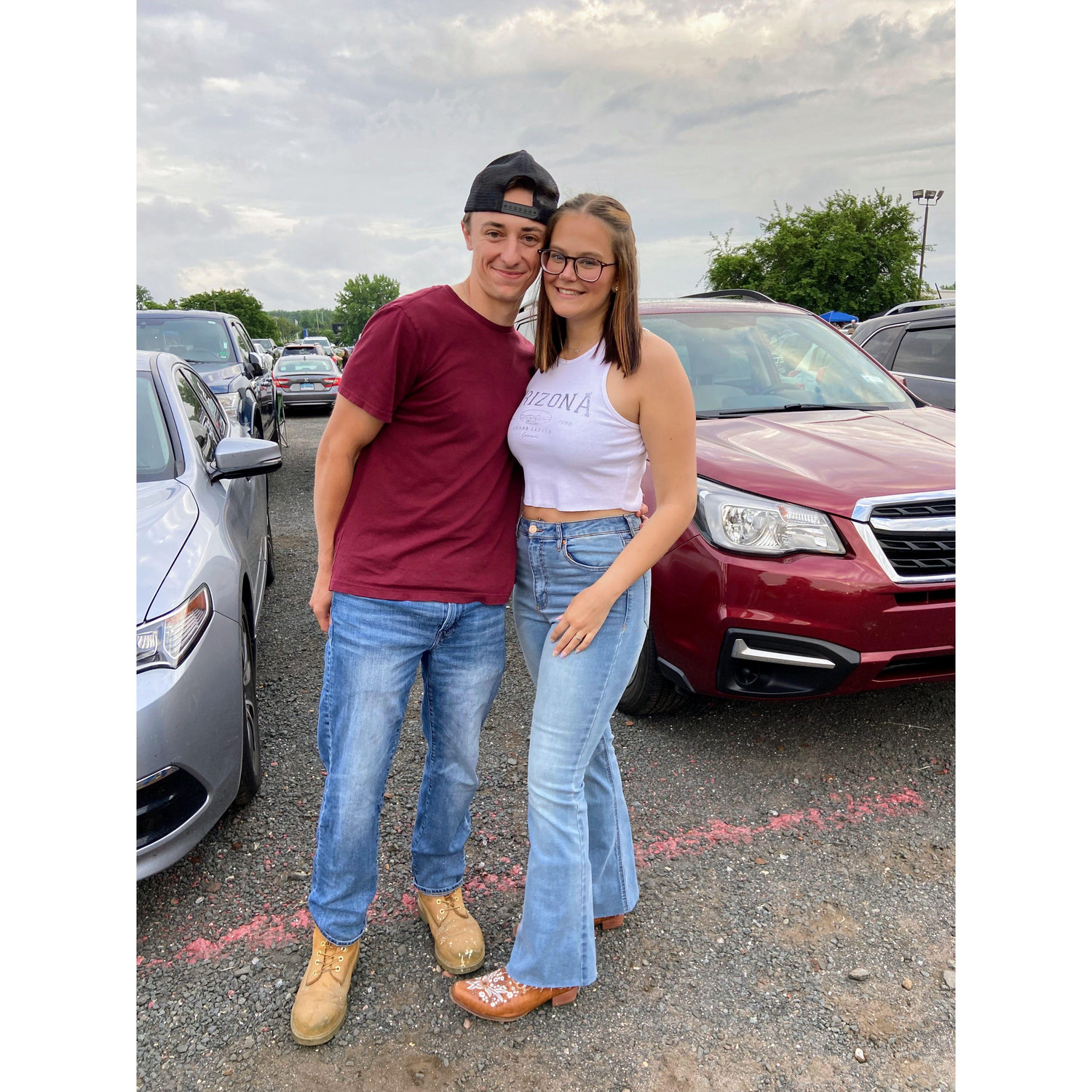 This is our very first photo together. We weren't even dating yet!