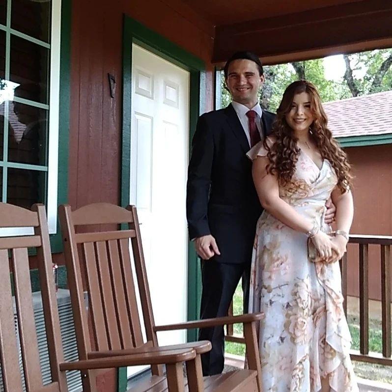 Going to a wedding for the first time as a couple in Dallas.