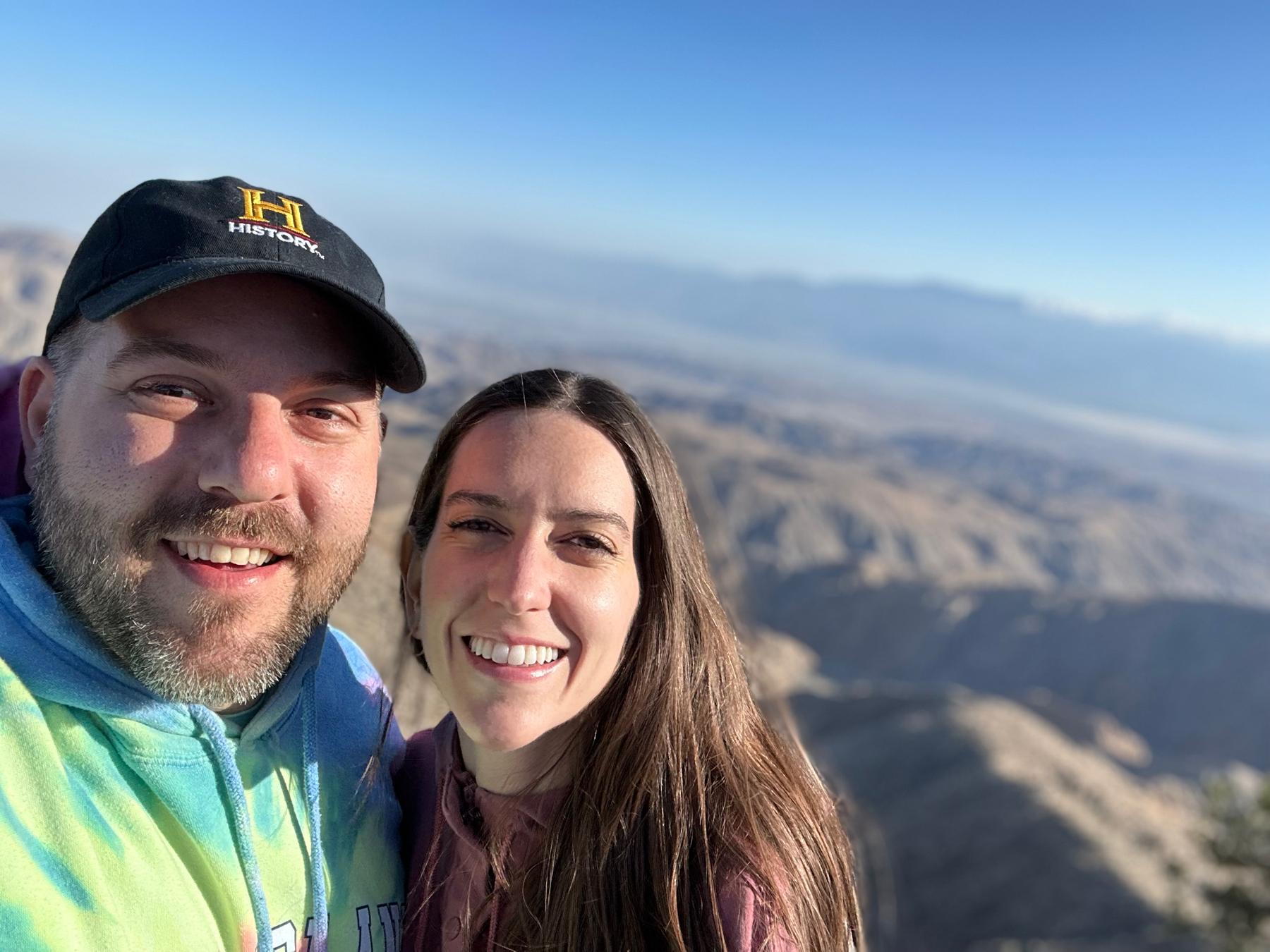 In Joshua Tree State Park, California, overlooking the Coachella Valley.