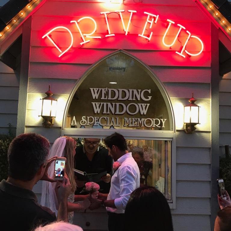 During the ceremony in the Drive-Thru