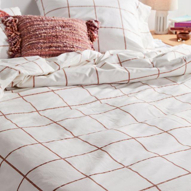 Distressed Check Duvet Set queen