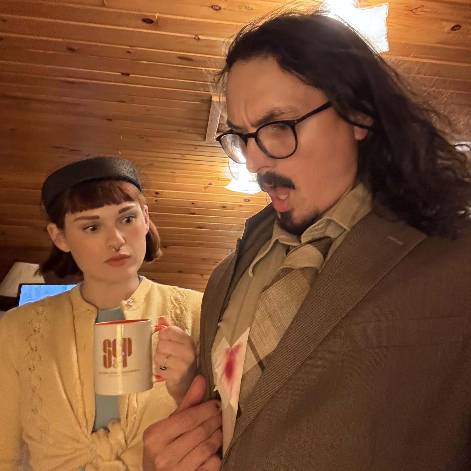 For Halloween 2025 we dressed up as Peggy Olsen and Michael Ginsberg from Mad Men. If you remember how Michael's story ends this photo will make sense.